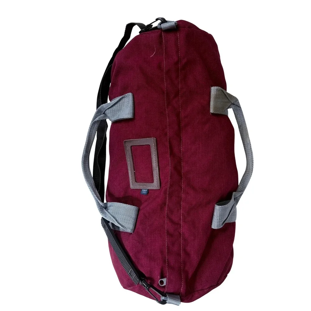 Dolt USA Duffel Bag Unisex Large Burgundy Canvas Travel Gym Weekend Carry On